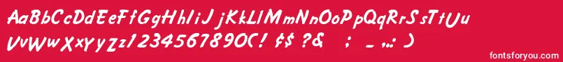 CrusieeNormal Font – White Fonts on Red Background
