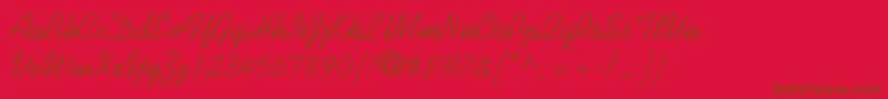 フォントVerbenac – 赤い背景に茶色の文字