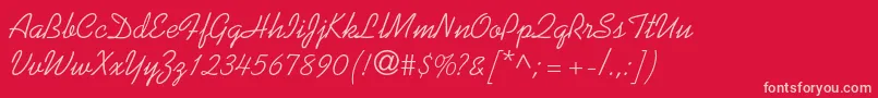 Verbenac Font – Pink Fonts on Red Background