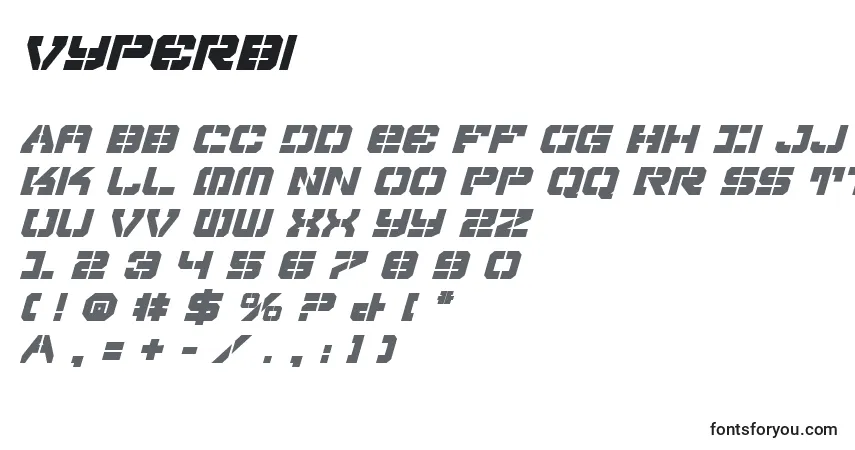 Шрифт Vyperbi – алфавит, цифры, специальные символы