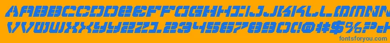 Vyperbi Font – Blue Fonts on Orange Background