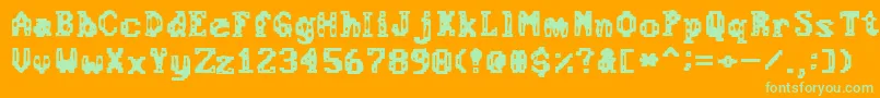 ChemicalGus Font – Green Fonts on Orange Background