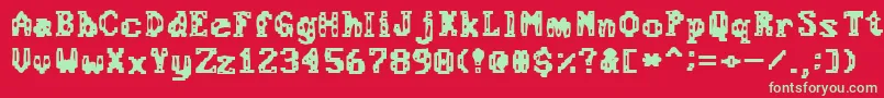 ChemicalGus Font – Green Fonts on Red Background