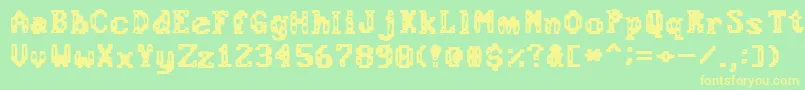 ChemicalGus Font – Yellow Fonts on Green Background