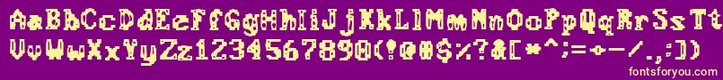 ChemicalGus Font – Yellow Fonts on Purple Background