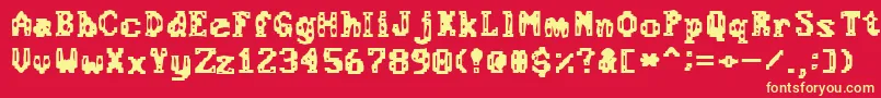 ChemicalGus Font – Yellow Fonts on Red Background