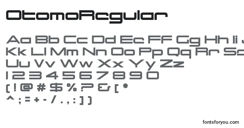 Schriftart OtomoRegular – Alphabet, Zahlen, spezielle Symbole