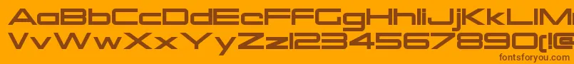 Fonte OtomoRegular – fontes marrons em um fundo laranja