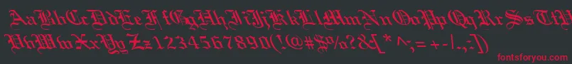 OldEnglishLefty Font – Red Fonts on Black Background
