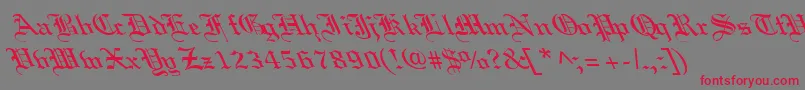 OldEnglishLefty Font – Red Fonts on Gray Background