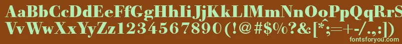 Шрифт GiambattistaheavyRegularDb – зелёные шрифты на коричневом фоне