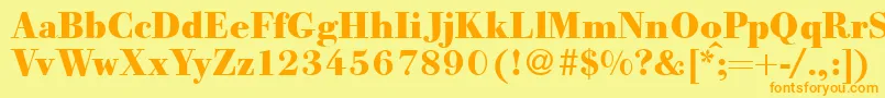 GiambattistaheavyRegularDb Font – Orange Fonts on Yellow Background