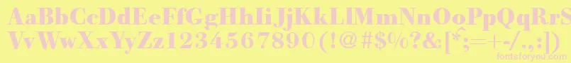 Fonte GiambattistaheavyRegularDb – fontes rosa em um fundo amarelo