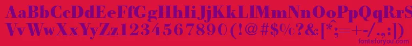 GiambattistaheavyRegularDb Font – Purple Fonts on Red Background