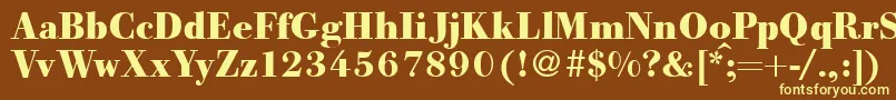 GiambattistaheavyRegularDb-fontti – keltaiset fontit ruskealla taustalla