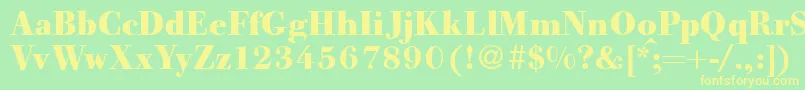 GiambattistaheavyRegularDb Font – Yellow Fonts on Green Background