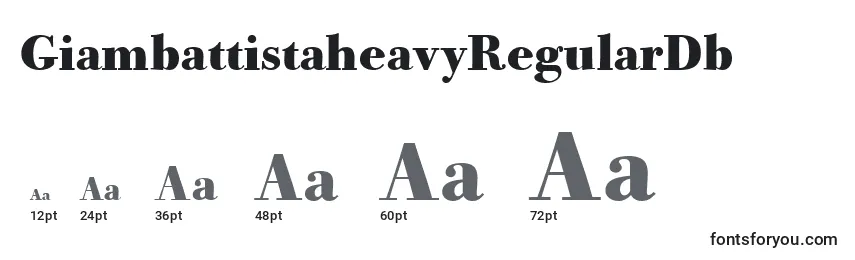 Размеры шрифта GiambattistaheavyRegularDb