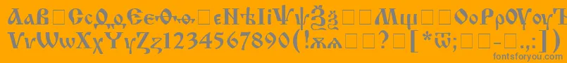 Izhit8 Font – Gray Fonts on Orange Background