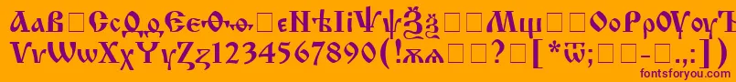 Izhit8 Font – Purple Fonts on Orange Background