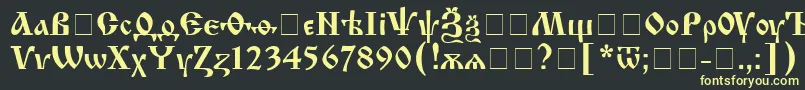 フォントIzhit8 – 黒い背景に黄色の文字