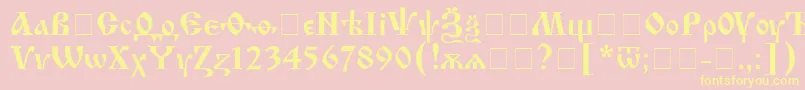 Шрифт Izhit8 – жёлтые шрифты на розовом фоне