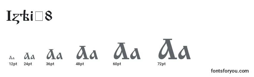 Размеры шрифта Izhit8