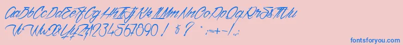 VentillaStone Font – Blue Fonts on Pink Background