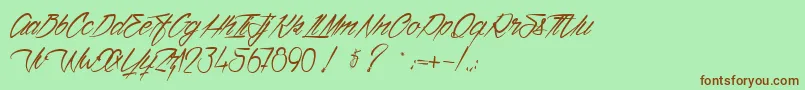 VentillaStone-Schriftart – Braune Schriften auf grünem Hintergrund