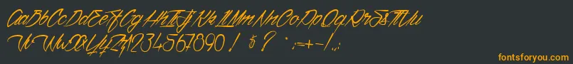 VentillaStone-Schriftart – Orangefarbene Schriften auf schwarzem Hintergrund