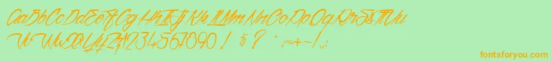 VentillaStone Font – Orange Fonts on Green Background