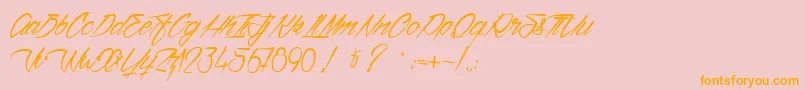Police VentillaStone – polices orange sur fond rose