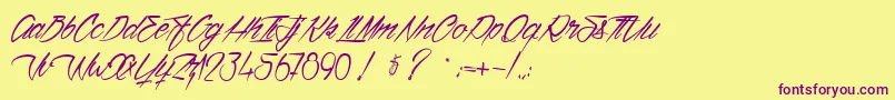 Шрифт VentillaStone – фиолетовые шрифты на жёлтом фоне