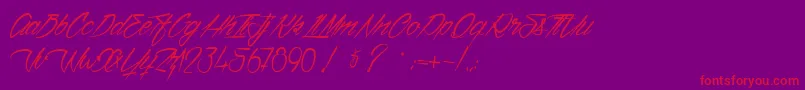 VentillaStone Font – Red Fonts on Purple Background