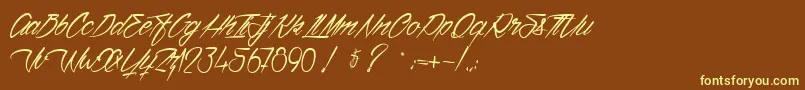 VentillaStone-Schriftart – Gelbe Schriften auf braunem Hintergrund