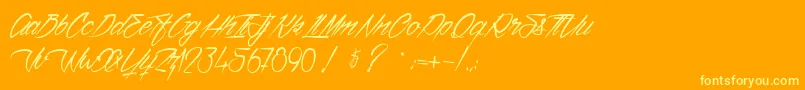 Шрифт VentillaStone – жёлтые шрифты на оранжевом фоне
