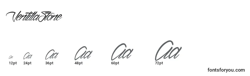 VentillaStone Font Sizes