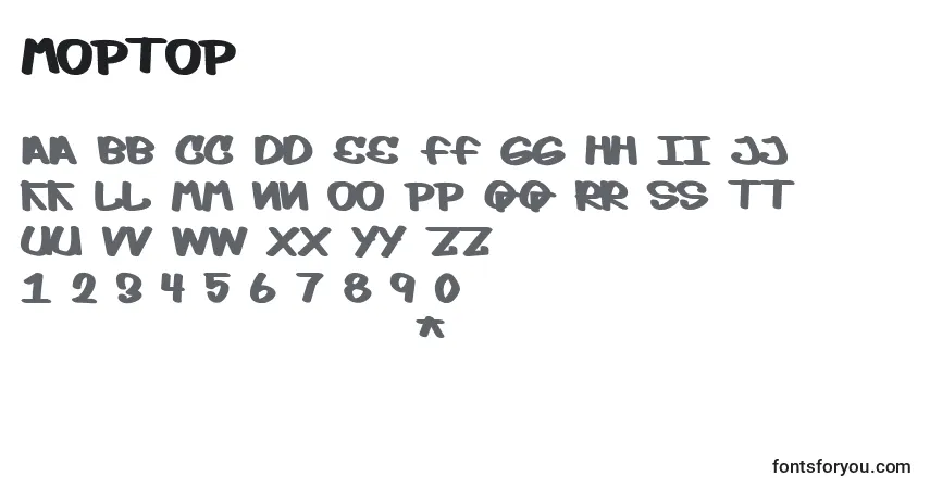 Moptop Font – alphabet, numbers, special characters