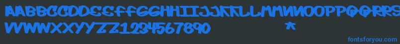 フォントMoptop – 黒い背景に青い文字