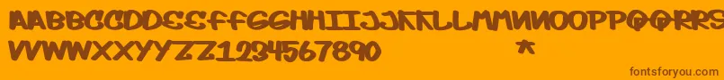 Moptop Font – Brown Fonts on Orange Background