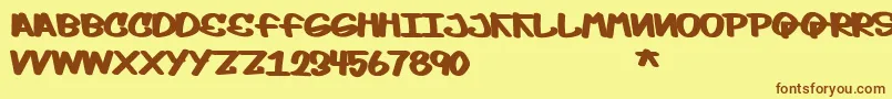 Moptop Font – Brown Fonts on Yellow Background