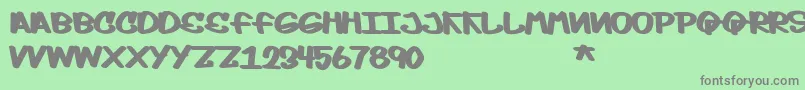 フォントMoptop – 緑の背景に灰色の文字