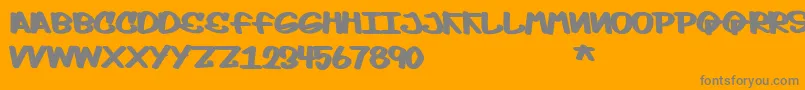 Moptop Font – Gray Fonts on Orange Background