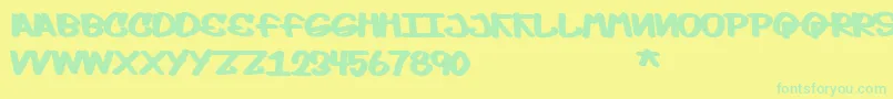 Moptop Font – Green Fonts on Yellow Background