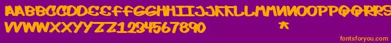 fuente Moptop – Fuentes Naranjas Sobre Fondo Morado