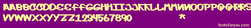 Moptop Font – Yellow Fonts on Purple Background