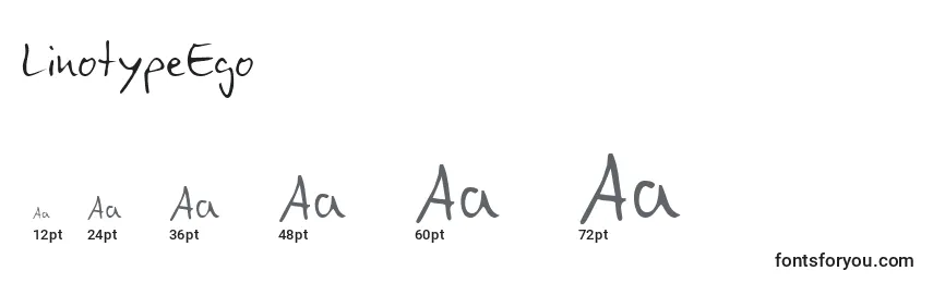 sizes of linotypeego font, linotypeego sizes