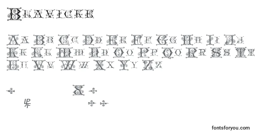 characters of blavicke font, letter of blavicke font, alphabet of  blavicke font