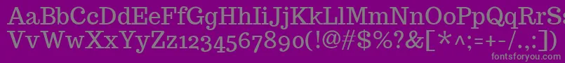 Fonte TrocchiRegular – fontes cinzas em um fundo violeta