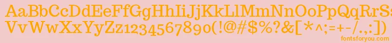 TrocchiRegular Font – Orange Fonts on Pink Background