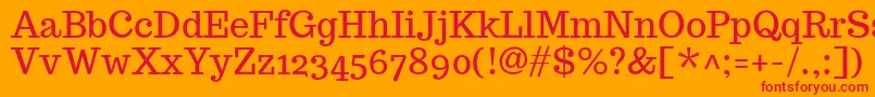 TrocchiRegular Font – Red Fonts on Orange Background
